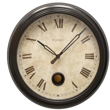 CHANEY INSTRUMENTS Chaney Instruments 76044 Instrument Wall Clock - Analog - Pendulum - Bronze & Plastic Case - Vintage Style 76044